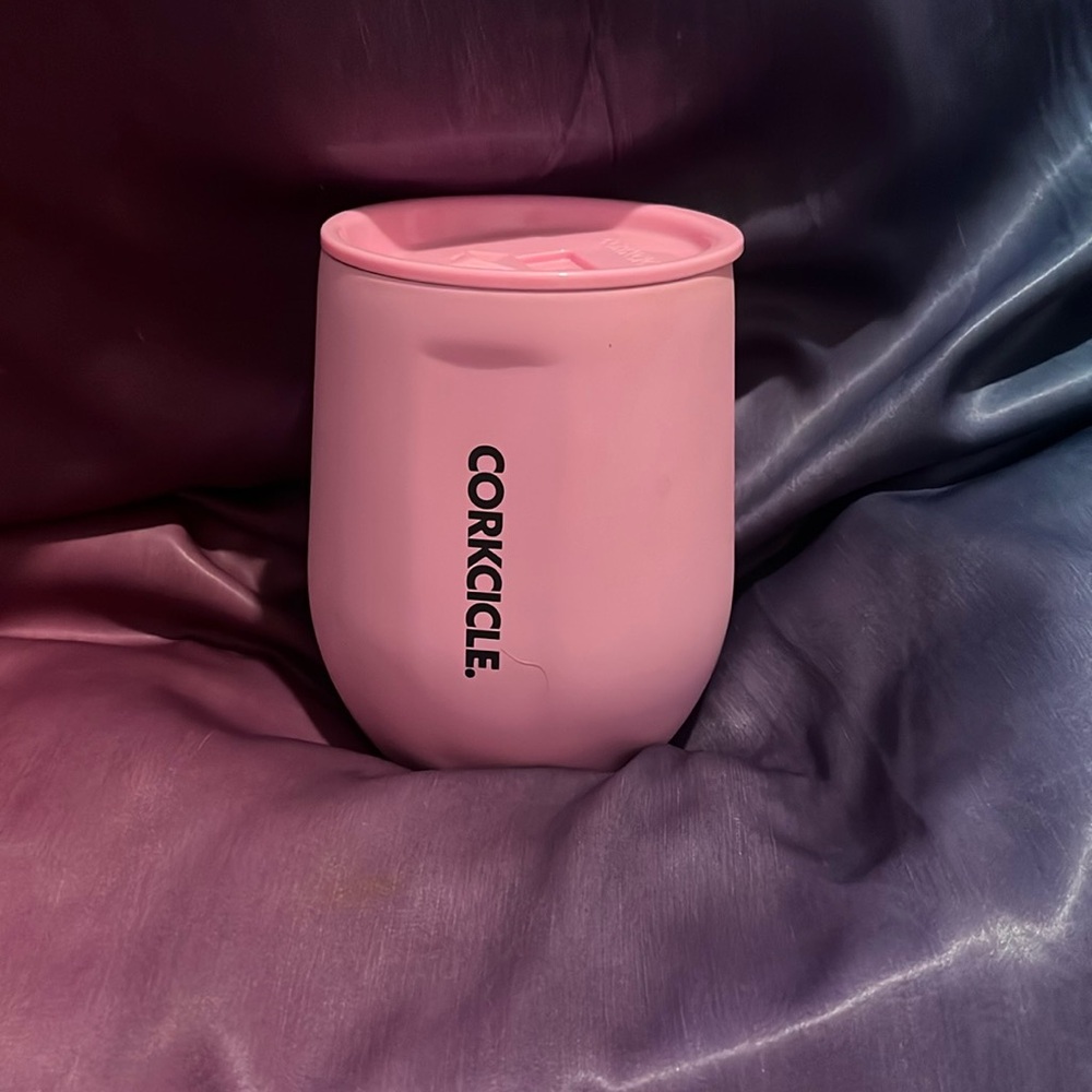 Corkcicle 12oz Stemless Sun-Soaked Pink wine cup to go cup for insulated drinks